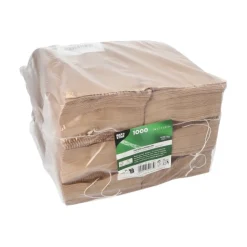 PAPSTAR Papierfaltenbeutel gefädelt Kraftpapier 24 cm x 11 cm x 6 cm braun Füllinhalt 1 kg