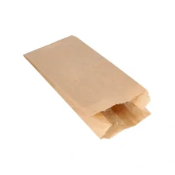 PAPSTAR Papierfaltenbeutel gefädelt Kraftpapier 24 cm x 11 cm x 6 cm braun Füllinhalt 1 kg