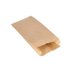 PAPSTAR Papierfaltenbeutel gefädelt Kraftpapier 21 cm x 10 cm x 5 cm braun Füllinhalt 0,5 kg
