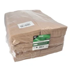 PAPSTAR Papierfaltenbeutel gefädelt Kraftpapier 35 cm x 13 cm x 7 cm braun Füllinhalt 2 kg