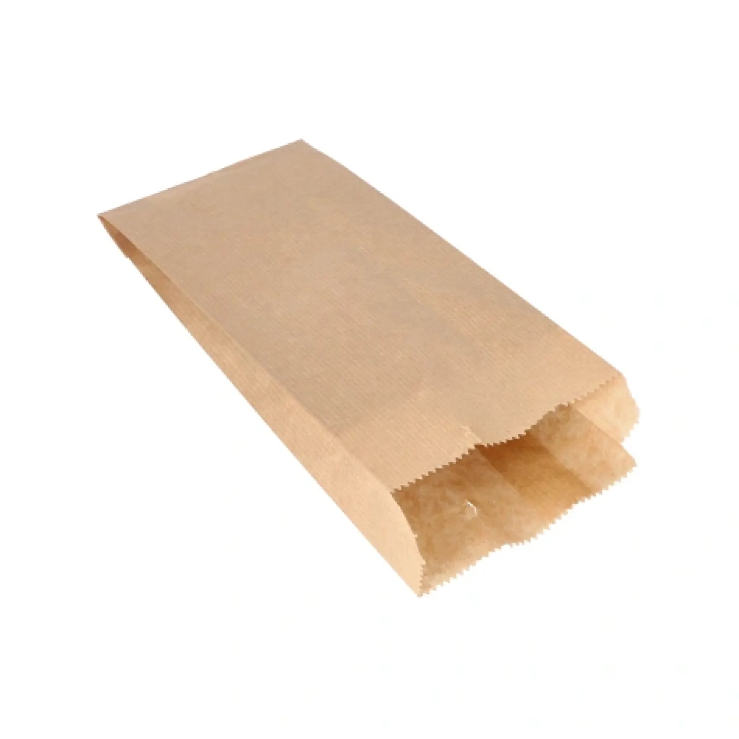 PAPSTAR Papierfaltenbeutel gefädelt Kraftpapier 24 cm x 10 cm x 5 cm braun Füllinhalt 0,75 kg