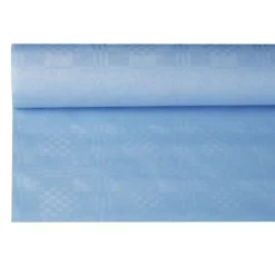 PAPSTAR Papiertischtuch mit Damastprägung 8 m x 1,2 m hellblau