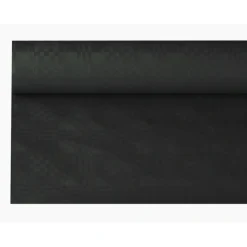 PAPSTAR Papiertischtuch mit Damastprägung 8 m x 1,2 m schwarz, 12 x 1 Rolle