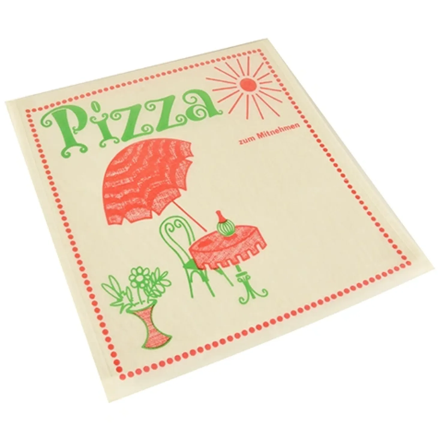 PAPSTAR Pizzataschen, Pergamin 30 cm x 30 cm "Cafeteria" fettdicht