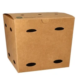PAPSTAR Pommes-Frites-Boxen, Pappe "pure" 14 cm x 14,5 cm x 14,5 cm braun "100% Fair" groß