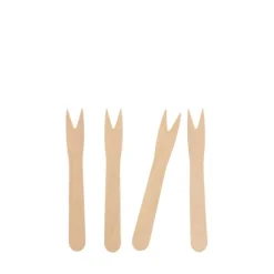 PAPSTAR Pommes-Frites-Gabeln, Holz "pure" 8,5 cm, 20 x 50 Stück