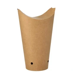 PAPSTAR Pommes-Frites-Schütte, Pappe rund Ø 6 cm, 17,7 cm braun groß