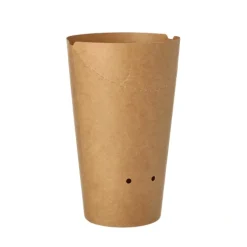 PAPSTAR Pommes-Frites-Schütte, Pappe rund Ø 6 cm, 14 cm braun klein