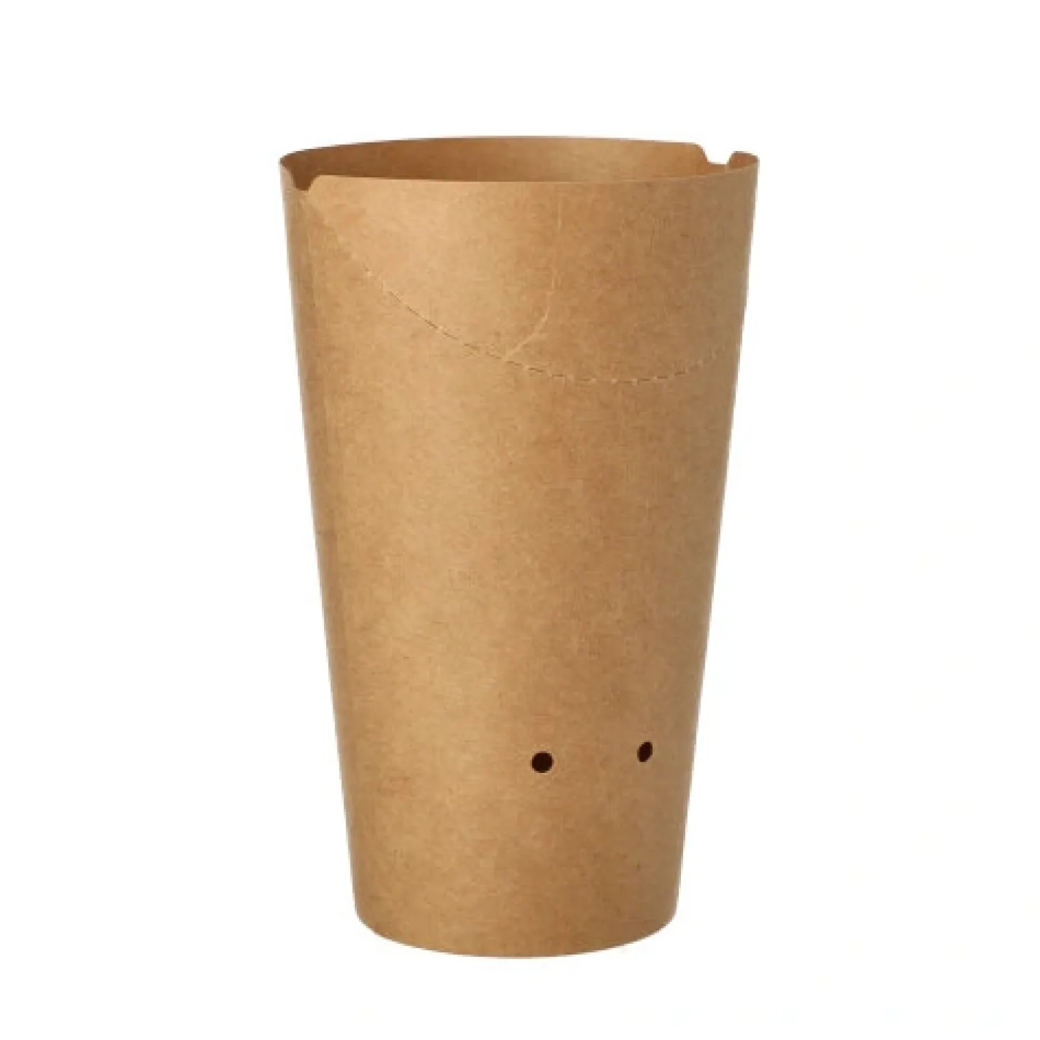 PAPSTAR Pommes-Frites-Schütte, Pappe rund Ø 6 cm, 14 cm braun klein