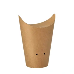 PAPSTAR Pommes-Frites-Schütte, Pappe rund Ø 6 cm, 14 cm braun klein