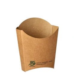 PAPSTAR Pommes-Frites-Schütte, Pappe "pure" 11 cm x 11,5 cm x 5,3 cm braun "100% Fair" klein