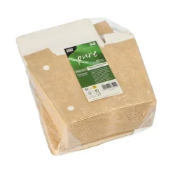 PAPSTAR Pommes-Frites-Schütte, Pappe "pure" 4,3 cm x 14,5 cm x 11 cm braun mit Klappdeckel