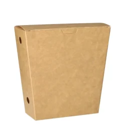 PAPSTAR Pommes-Frites-Schütte, Pappe "pure" 4,3 cm x 14,5 cm x 11 cm braun mit Klappdeckel