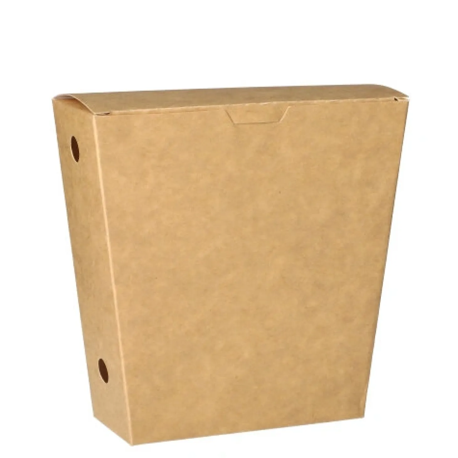PAPSTAR Pommes-Frites-Schütte, Pappe "pure" 4,3 cm x 14,5 cm x 11 cm braun mit Klappdeckel