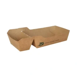 PAPSTAR Pommes-Frites-Trays, Pappe "pure" 2-geteilt 3,5 cm x 7 cm x 12 cm braun "100% Fair" mittel