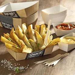 PAPSTAR Pommes-Frites-Trays "pure" 3,8 cm x 8,5 cm x 15,5 cm "Good Food" extra groß