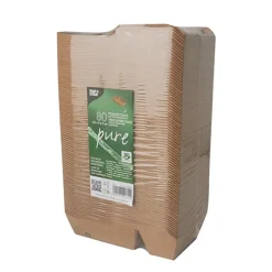 PAPSTAR Pommes-Frites-Trays, Pappe "pure" 2-geteilt 3,5 cm x 16,5 cm x 9 cm braun "100% Fair" klein