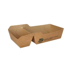 PAPSTAR Pommes-Frites-Trays, Pappe "pure" 2-geteilt 3,5 cm x 16,5 cm x 9 cm braun "100% Fair" klein