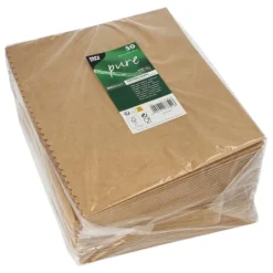 PAPSTAR Popcorn-Boxen Pappe "pure" eckig 2400 ml 19,2 cm x 15,8 cm x 8 cm braun groß