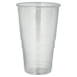 PAPSTAR Pro Pac Bierbecher, PP 0,5 l Ø 9,5 cm, 14,8 cm transparent mit Schaumrand