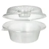 PAPSTAR Pro Pac Feinkost-, Salatschalen, Klappdeckel PP rund 1400ml, 11,4 x 22 x 21,5 cm, Dipfach