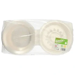 PAPSTAR Pro Pac Feinkost-, Salatschalen, Klappdeckel PP rund 1400ml, 11,4 x 22 x 21,5 cm, Dipfach
