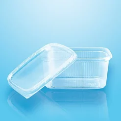 PAPSTAR Pro Pac Verpackungsbecher mit Deckel, PP eckig 250 ml 5,1 cm x 8,69 cm x 11,4 cm transparent