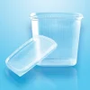 PAPSTAR Pro Pac Verpackungsbecher mit Deckel, PP eckig 500 ml 10,1 cm x 8,9 cm x 11,4 cm transparent