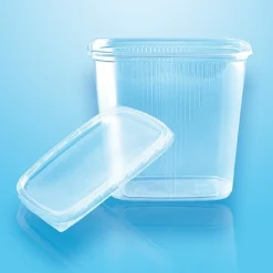 PAPSTAR Pro Pac Verpackungsbecher mit Deckel, PP eckig 500 ml 10,1 cm x 8,9 cm x 11,4 cm transparent