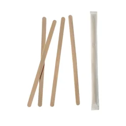 PAPSTAR Rührstäbchen, Holz "pure" 14 cm x 6 mm einzeln gehüllt
