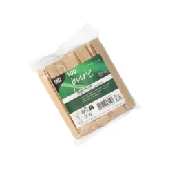 PAPSTAR Rührstäbchen Holz "pure" 9 cm x 5 mm einzeln gehüllt, 20 x 100 Stück