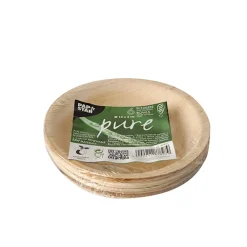 PAPSTAR Schalen, Palmblatt "pure" rund 200 ml Ø 13 cm, 3 cm, 10 x 6 Stück