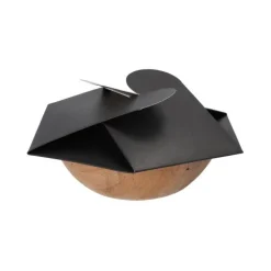 PAPSTAR Schalen, Palmblatt rund 900 ml Ø 21 cm, 6 cm natur/schwarz mit separatem Flower-Lid