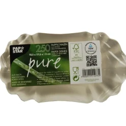 PAPSTAR Schalen, Pappe "pure" oval 10,5 cm x 17,5 cm x 3 cm weiß