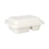 PAPSTAR Schalen, Zuckerrohr "pure" 2-geteilt 5,6 cm x 15,3 cm x 20,3 cm weiß