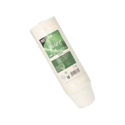 PAPSTAR Schalen, Zuckerrohr "pure" 100 ml Ø 7,5 cm, 5,3 cm weiß