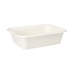 PAPSTAR Schalen, Zuckerrohr "pure" ungeteilt 5,6 cm x 15,3 cm x 20,3 cm weiß
