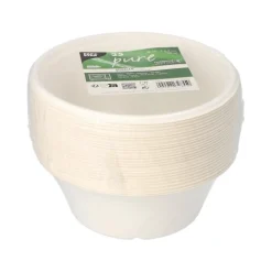 PAPSTAR Schalen, Zuckerrohr "pure" 750 ml Ø 17 cm, 6,5 cm weiß
