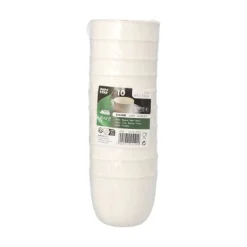 PAPSTAR Schalen Zuckerrohr "pure" 175 ml Ø 7,2 cm, 5,5 cm weiß "Cella", 24 x 10 Stück
