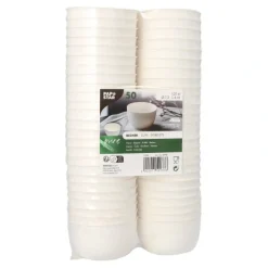 PAPSTAR Schalen Zuckerrohr "pure" 120 ml Ø 7,2 cm, 4 cm weiß "Cella", 10 x 50 Stück