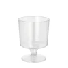 PAPSTAR Schägner Trinkbecher PS 0,17 l Ø 6,6 cm, 8,6 cm glasklar mit Fuß