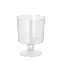 PAPSTAR Schägner Trinkbecher PS 0,17 l Ø 6,6 cm, 8,6 cm glasklar mit Fuß