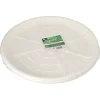 PAPSTAR Servierplatten, Zuckerrohr "pure" rund Ø 47 cm weiß für Meeresfrüchte, 20 x 3 Stück