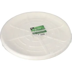 PAPSTAR Servierplatten, Zuckerrohr "pure" rund Ø 47 cm weiß für Meeresfrüchte, 20 x 3 Stück