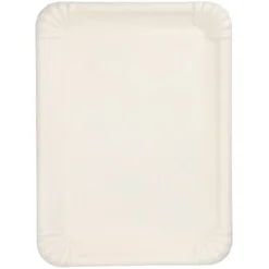 PAPSTAR Servierplatten, Zuckerrohr "pure" eckig 26 cm x 35 cm weiß, 20 x 6 Stück