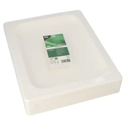 PAPSTAR Servierplatten, Zuckerrohr GN 1/2 2 cm x 32,4 cm x 26,4 cm weiß, 4 x 25 Stück