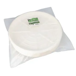 PAPSTAR Servierplatten, Zuckerrohr "pure" rund Ø 47 cm weiß für Meeresfrüchte