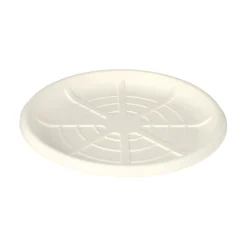 PAPSTAR Servierplatten, Zuckerrohr "pure" rund Ø 35 cm weiß für Meeresfrüchte, 20 x 3 Stück
