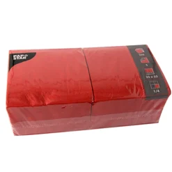 PAPSTAR Servietten, 3-lagig 1/4-Falz 33 cm x 33 cm rot