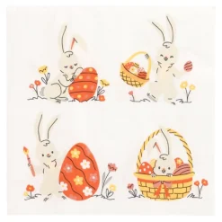 PAPSTAR Servietten, 3-lagig 1/4-Falz 33 cm x 33 cm "Rabbit Parade", 15 x 20 Stück